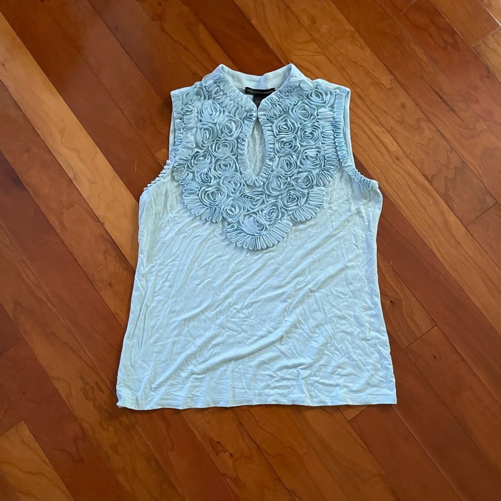 Grace Elements Light Blue Rose-Embellished Sleeveless Tank